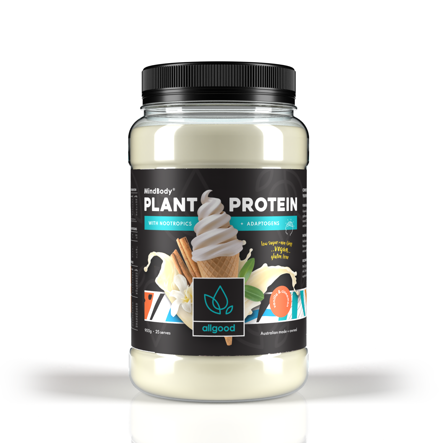 Allgood Nutrition - Plant Protein with Nootropics & Adaptogens (Vanilla Cinnamon)